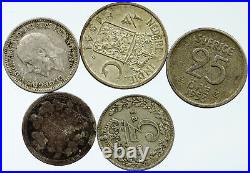 Lot of 5 Silver WORLD COINS Authentic Collection Vintage Group DEAL GIFT i115660