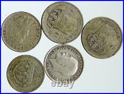 Lot of 5 Silver WORLD COINS Authentic Collection Vintage Group DEAL GIFT i115662