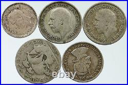 Lot of 5 Silver WORLD COINS Authentic Collection Vintage Group DEAL GIFT i115665
