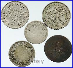 Lot of 5 Silver WORLD COINS Authentic Collection Vintage Group DEAL GIFT i115667