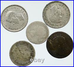 Lot of 5 Silver WORLD COINS Authentic Collection Vintage Group DEAL GIFT i115667