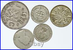 Lot of 5 Silver WORLD COINS Authentic Collection Vintage Group DEAL GIFT i115684