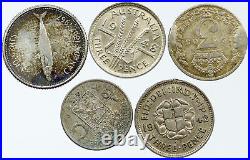 Lot of 5 Silver WORLD COINS Authentic Collection Vintage Group DEAL GIFT i115688