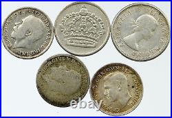 Lot of 5 Silver WORLD COINS Authentic Collection Vintage Group DEAL GIFT i115691