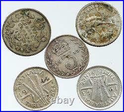 Lot of 5 Silver WORLD COINS Authentic Collection Vintage Group DEAL GIFT i115694