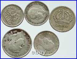 Lot of 5 Silver WORLD COINS Authentic Collection Vintage Group DEAL GIFT i115731