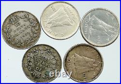 Lot of 5 Silver WORLD COINS Authentic Collection Vintage Group DEAL GIFT i115760
