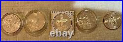 Lot of 5 UK, Canada, Guernsey Silver Proof and Unc Coins
