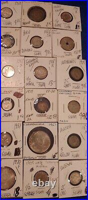 Lot of 60 Foreign US Mostly Silver Coins Mixed Purity Countries Proof MS Mint S2