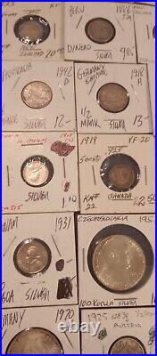 Lot of 60 Foreign US Mostly Silver Coins Mixed Purity Countries Proof MS Mint S2