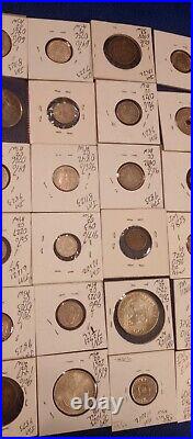 Lot of 60 Foreign US Mostly Silver Coins Mixed Purity Countries Proof MS Mint S2