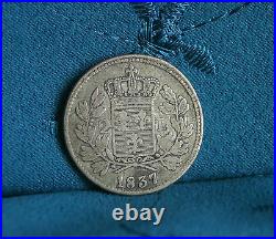 Lucca Italian States 2 Lire 1837 Silver World Coin Itlay Carlo Ludovico I et