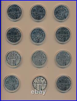 Lunar Set of 12 coins, Pure Silver Coins