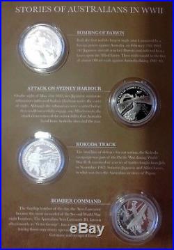 MACQUARIE MINT-1st & 2nd WORLD WARS-SILVER COMMEMORATIVE COLLECTION +GOLD COIN