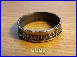 MENS RINGS SIZE 9 GERMAN ReichMark PRE 1939 SILVER REICHMARKS SILVER-COIN RING