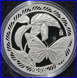 MEXICO 2024 MONARCH BUTTERFLY Mex. Mint silver luxury pc, PROOF edition, rare
