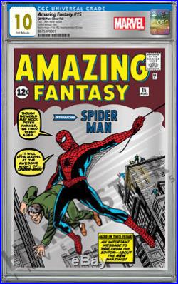 Marvel Comics Amazing Fantasy #15 Silver Foil Cgc 10 Gem Mint First Release