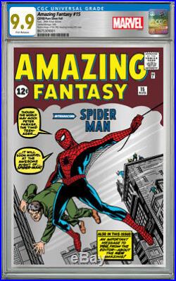 Marvel Comics Amazing Fantasy #15 Silver Foil Cgc 9.9 Mint First Release