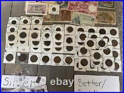 Massive Foriegn Coin Lot Lots of Silver, Various Dates & Countries, Bank Notes