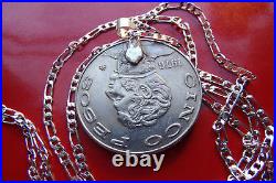 Mexican Eagle and Snake Pesos Coin on a. 925 28 Sterling Silver Chain