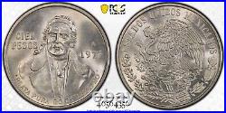 Mexico, 100 Pesos Silver Morelos 1977, PCGS MS67. Low 77. KM# 483.1