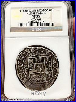 Mexico 1733 8 Reales Philip V Klippe Shape Fleet Shipwreck Silver Coin Treasure
