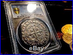 Mexico 1733 8 Reales Philip V Ngc 50 Klippe Shape Fleet Shipwreck Silver Coin
