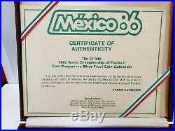 Mexico 1985 1986 World Cup Soccer Silver Proof 12 Coin Set 25 50 100 Pesos (9QU)