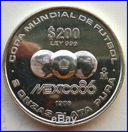 Mexico 1986 World Cup 200 Pesos 2oz Silver Coin