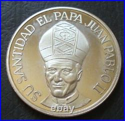 Mexico 2 Onzas Juan Pablo 11.999 Silver. 999 Proof Uncirculated