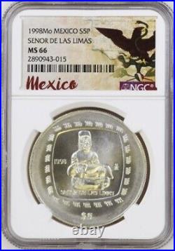 Mexico $5 Pesos Senor de las Limas 1998 Matte Finish NGC MS66 Very scarce date