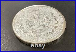 Mexico 5 ounce Aztec Calendar. 999 fine silver coin