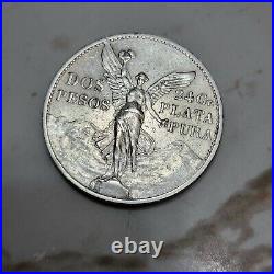 Mexico Dos Pesos 1921, Centennial of Independence. 900 Coin Silver