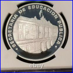 Mexico Mint Silver Public Education 30 Years Of Service Ngc Pf 69 Ultra Cameo