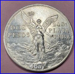 Mexico Silver Beautiful 2 Pesos 1921 High Grade. Lustrous