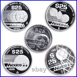 Mexico set of 15 coins Football World Cup 1986 silver coins 1985 1986