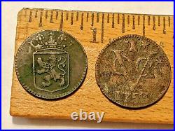 Mixed 10 Lot Netherlands Holland Coins 1788 1823 1745 Some Silver & More