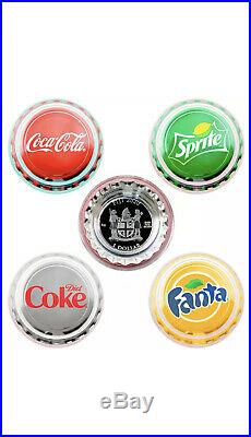 NEW 2020 Coca-Cola Vending Machine Silver 4-coin set SpriteFantaDiet Coke