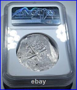 NGC 1598-1621 Spanish Silver 8 Reales Cob Eight Real Colonial Treasure Coin