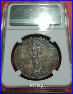NGC Bavaria 1855 MS 63 2 Gulden Silver Madonna &Child Germany Mega Colorful