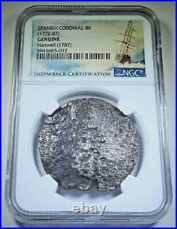 NGC Hartwell Shipwreck 1700's Mexico Silver 8 Reales Genuine Spanish Dollar Coin