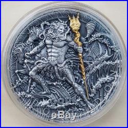 NIUE 2018 2 Oz Silver POSEIDON, GREEK GOD OF OCEANS Coin