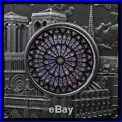 NOTRE DAME CATHEDRAL Sacred Art Holy Windows Silver Coin 10$ Palau 2017
