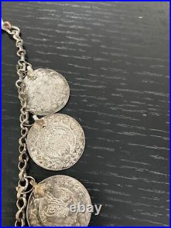 Necklace / Belt / Bib 15 Vintage Silver Ottoman Turkish Coins 111 G? R