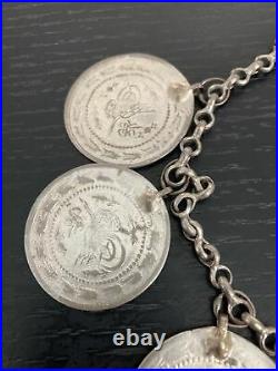 Necklace / Belt / Bib 19 Vintage Silver Ottoman Turkish Coins 294 G? R