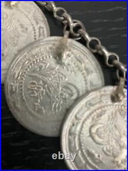 Necklace / Belt / Bib 19 Vintage Silver Ottoman Turkish Coins 294 G? R