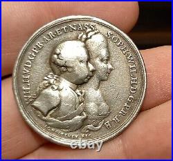 Netherlands silver historic medal 1768 by holzhey RARE willielm V