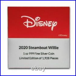Niue 2020 1 Oz Silver Proof Coin Disney Steamboat Willie