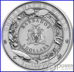 OCTOPUS Underwater World 3 Oz Silver Coin 5$ Barbados 2021
