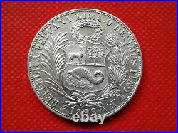 Old Coins Collectibles 1892 Republica Peruana Un Sol Silver